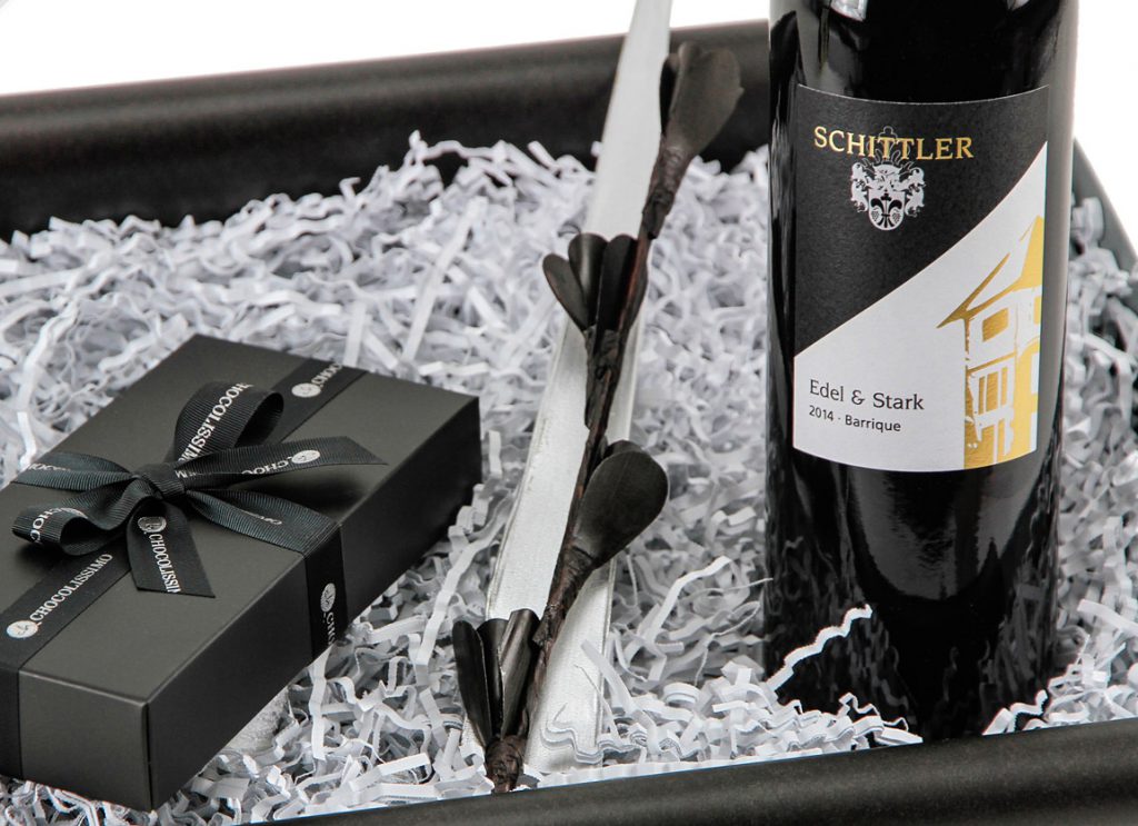 Weinset mit Wein von Schittler & Becker - Geschenkset zu Weihnachten